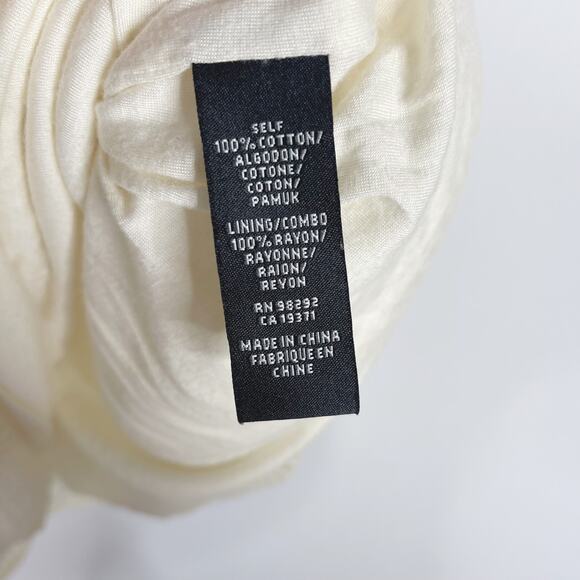 Tibi Medium M Cream Crochet Sleeveless Blouson Drop Waist Dress Tank Liner Scoop - Picture 9 of 11